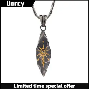 Retro Simple Irregular Wishing Stone Necklace Trendy Personality Fashion Punk Colorblocking Couple Jewelry