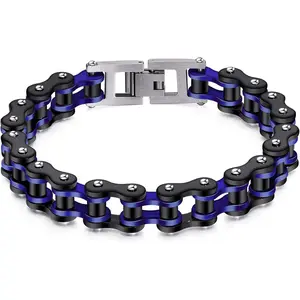 Cassieca Stainless Steel Motorcycle Bike Chain Bracelet for Men Men's Accessories