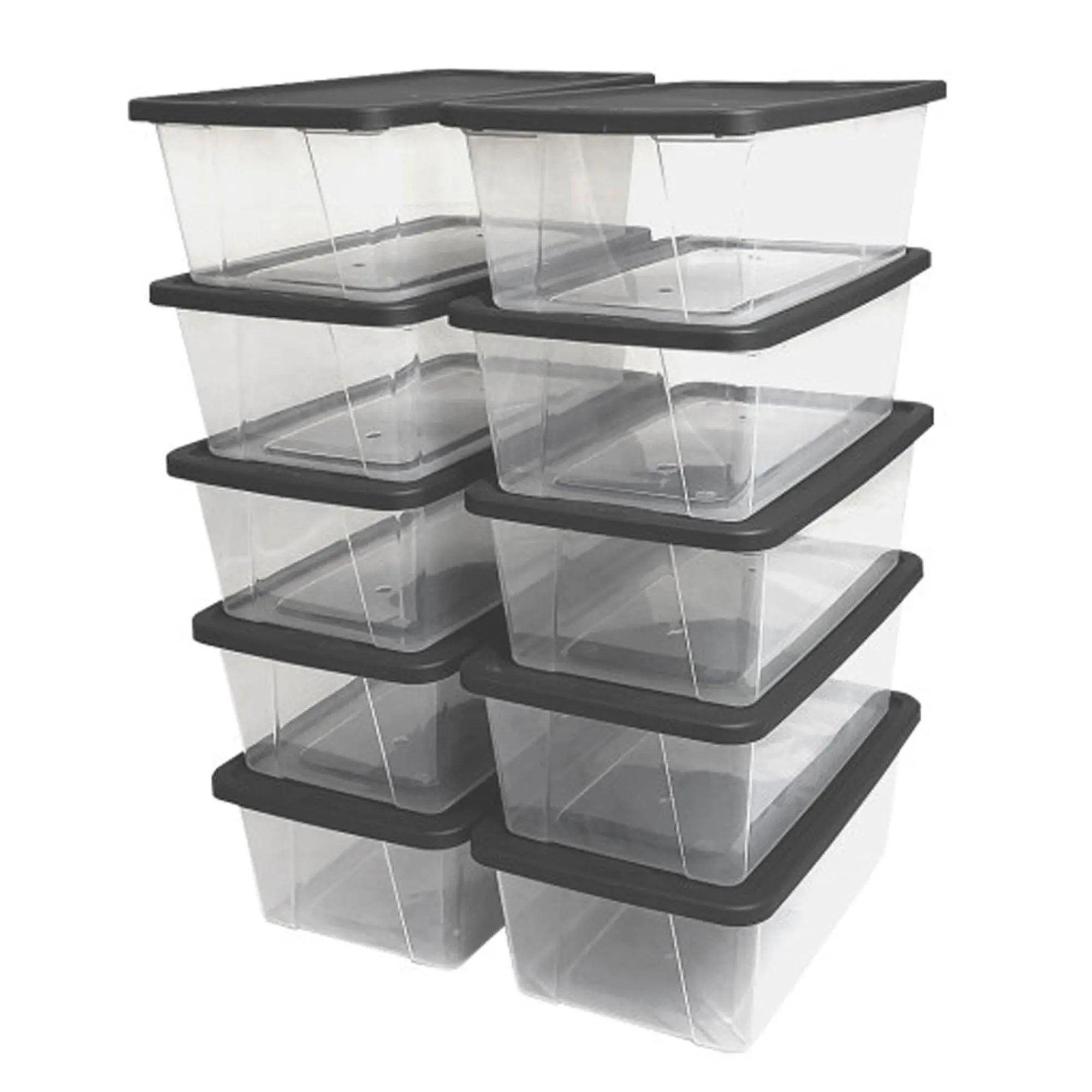 Homz Snaplock Clear Organizer Storage Container Bin with Lid Boxes Plastic Laundry