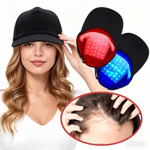Portable rechargeable relaxation cap LED light hair care device cap vibrating duckbill cap, family outdoor travel cap, travel essential carry USB rechargeable battery, suitable for both men and women Led Hats