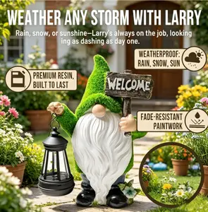 Garden Gnomes Outdoor with LED Solar Light - 11’’ Spring Season Gnome - Funny Decorations, Grandmother - Mom Home, Yard, Patio, Solar Lantern Statues - Birthday Visit the IMPECCABLE GOODS Store