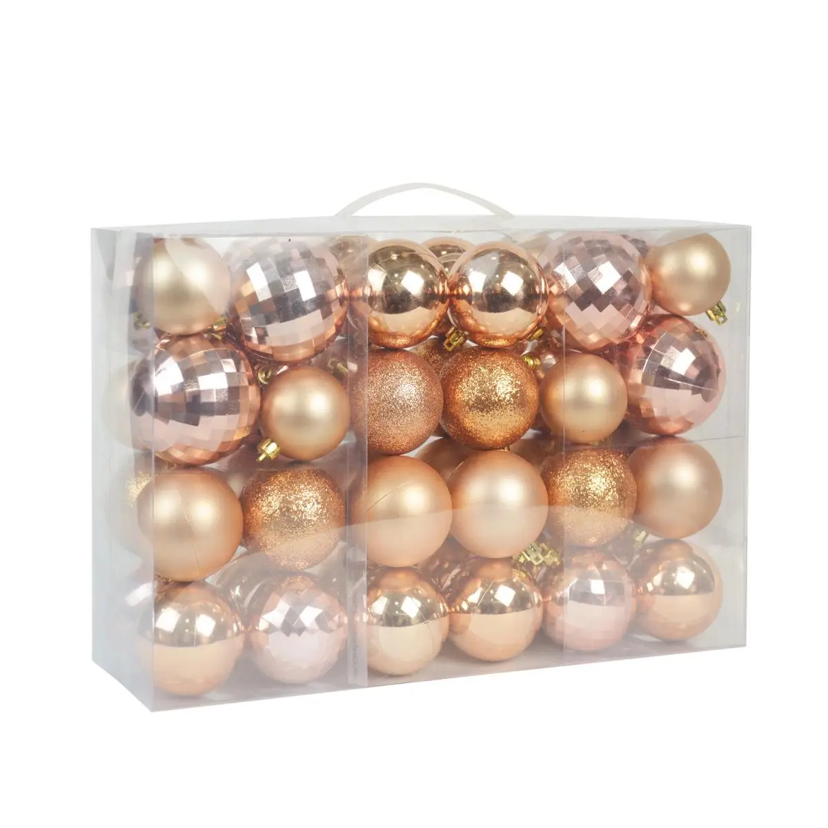 212 MAIN Jeco Gold-Brown Miniature Christmas Ornaments (48-Pack, 13.58 x 4.72 x 9.25 in) - Indoor/Outdoor Safe Cute Festive Decorations, Holiday Supplies, Ideal for Wedding, Gift for Family and Friends