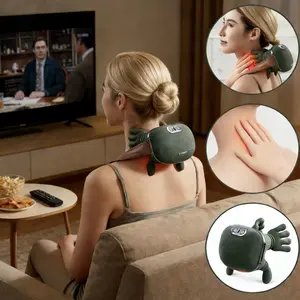 Master Hand Neck Shoulder Massager, Three Modes with Heat Therapy, Ergonomic Design, 8 Rotating Nodes, Relieves Neck Pain Stress, Usb Rechargeable Massagers