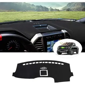 Dashboard Cover Mat for 2015-2018 2019 2020 Ford F-150 F150 Accessories Dash Cover Flannel Dash Mat Sunshade Glare UV Rays Protector(Without HUD)