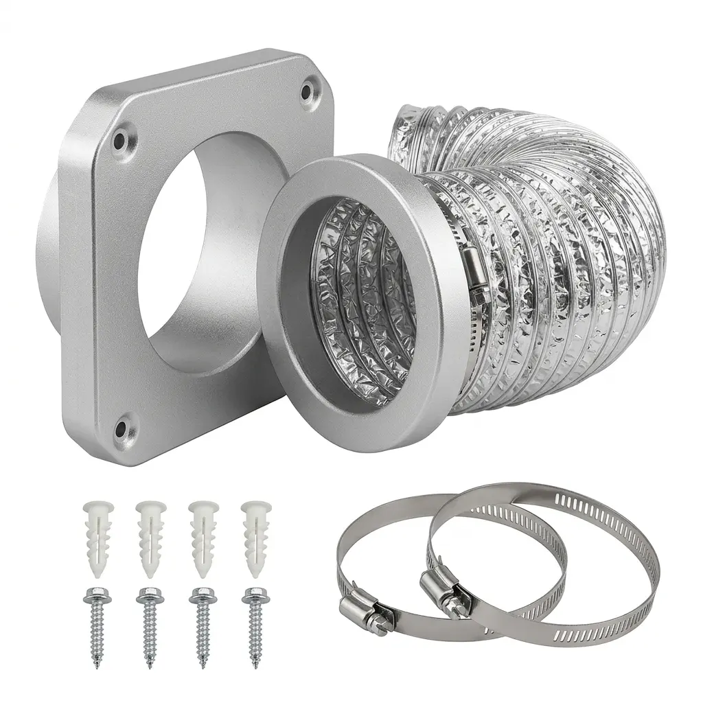 Magnetic Dryer Vent Connector Kit, 4 Inch Quick‑Connect Sealed DV180, Space‑Saver Easy Install Dryer Vent Coupling for Vent Hose
