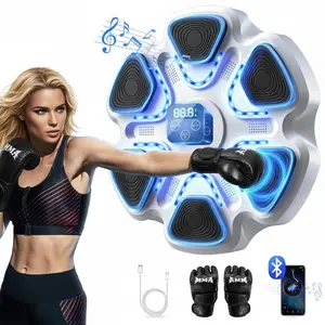 Music Boxing Machine Smart Bluetooth Boxing Machine for Adults with 9 Speeds & Modes LED Display Wall Mounted Workout Equipment for Home Office Gym