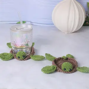 Crochet Tortoise Coasters,Funny Cute Handmade Woven Coaster Set,Cute Turtle Shaped Mug Cup Mat,Handmade Crochet Mug Coasters,Housewarming Gift