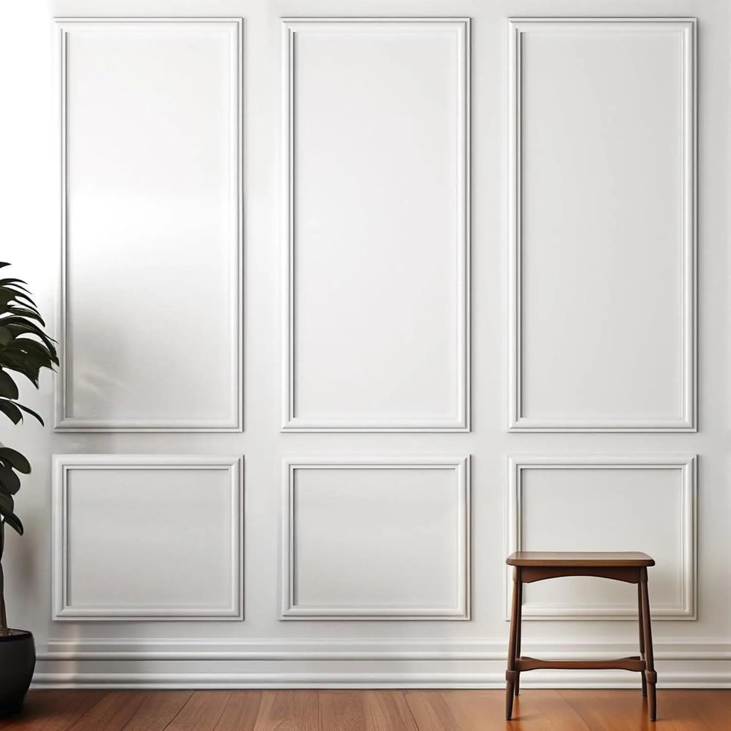 Peel and Stick Wall Molding Kit,6 Sets Pre-Cut Wainscoting Panels for Interior Wall Moulding Decor,Pre Made Wainscoting Wall Panel for  Decoration Accent Wall(24x54in)