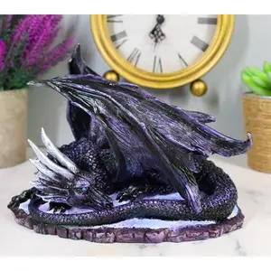 Legendary Horned Dark Dragon Drakonium Hibernating Figurine Dungeons Dragons