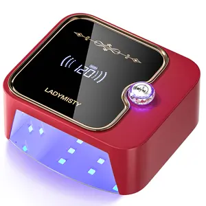 LadyMisty 268W Cordless Rechargeable UV Light for Gel Nails Professiona Fast nails Dryer Curing Lamp with Timer Setting,Sparkling Rhinestones Diamond-Pink/White