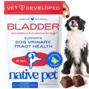 Native Pet Dog UTI Treatment - Cranberry Supplement for Dogs Bladder Control & Kidney Support - Prevent Urinary Tract Infection and Urinary Incontinence - Made with Real Cranberry Extract