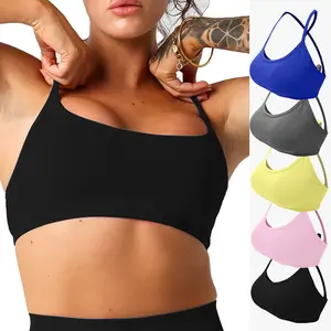 2Pieces TKITK Dynamic Backless Sports Bra Seamless Spandex Woman Fitness Elastic Breathable Enhancement Leisure Sports Underwear