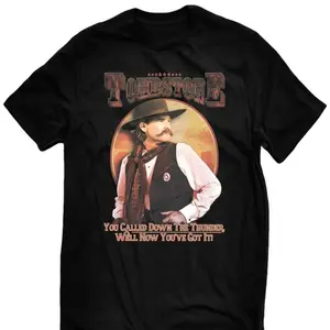 Vintage Retro Wyatt Earp Tombstone Movie Shirt, Gift for Woman's and Man's Unisex Casual, Fashion Cotton, Full Colors, Full Sizes, For Men, For Women