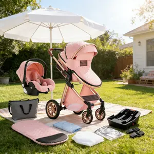 Lightweight Portable Travel  Stroller with One-Click Quick Folding, Sun Rain and Wind Protection Canopy, Comfortable and Breathable for Long-Time Outdoor Use, Easy to Operate for New Parents, Durable and Safe, Complete Full  Gift Set Included baby vintage