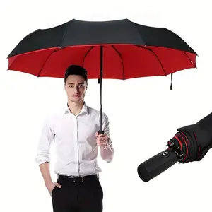 Fully automatic umbrella, thickened and enlarged, foldable, sun-protective, reinforced and windproof, suitable for both sunny and rainy days.