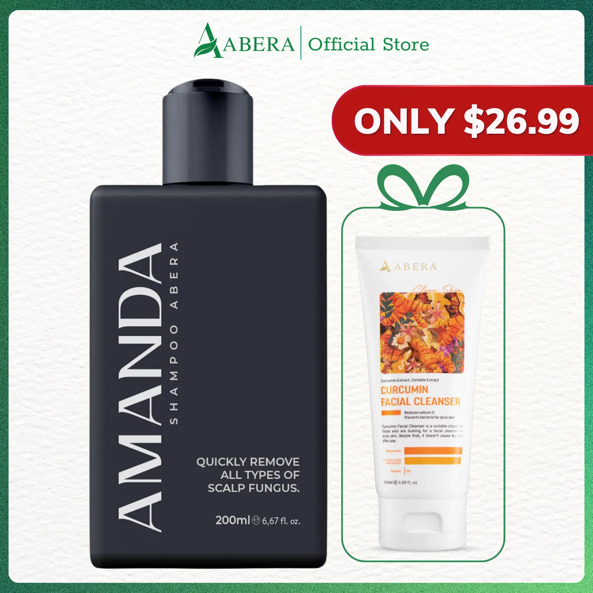ABERA Amanda Shampoo - Reduce Dandruff & Itchy Scalp, Stronger Hair & Healthier Scalp, Nourishes, Supports and Promotes Hair Growth, 6.67 fl oz - Oil Control Conditioner Lengthening Volumizing Haircare Cleansing