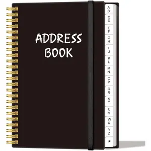 Address Book with Alphabetical Tabs - Telephone & Address Book with Address Contacts, Special Date, Phone, Birthday & Internet Login Password for  and Office, 4.3" x 6.2", Black