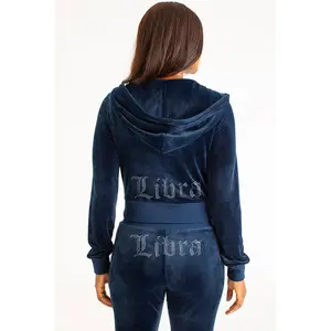Juicy Couture Libra Customizable Big Bling Velour Hoodie