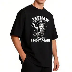 Yeehaw I Did It Again Cowboy Frog Tee | Funny Western Meme T-Shirt | Viral Humor Unisex Top
