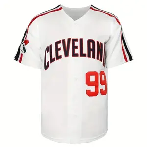 Men's baseball jersey #99 Letter and number embroidery, soft fabric, suitable for baseball fans' daily wear