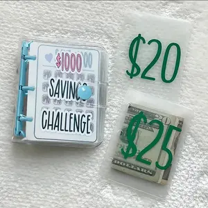 Savings Challenge Binder, Money Saving Binder, Savings Challenges Book With Envelopes, Mini Budget Binder With Cash Accessories