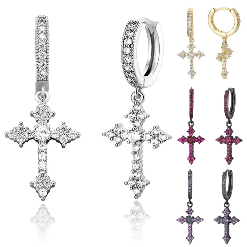 Cross Dangle Earrings for Women, Elegant and Classic Rhinestone Studded Jewelry, a Glittering Celebration of Faith for All Occasions