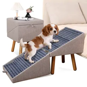 21'' Dog Ramp Stairs for Bed | #SummerVibes #petlovers Ziluce 21.06 inches High for Medium/Small Doggie, Foldable 2 in 1 Wooden Pet Steps for Puppy Older and Injured Dogs, Split Ottoman Design, No-Slip Surface