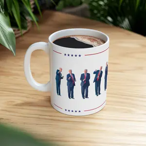 Funny Trump Dancing Mug, Donald J Trump Assassination, Trump 2024 Christmas, MAGA Election 24 Cup, You Missed, Repu Gifts, Trump Rally Dance