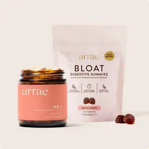Arrae String Bikini Bundle | Fast-Acting Bloating Relief Digestive Enzymes + Natural Energy & Health Support | Organic Supplement Dietary Healthy Gut Probiotics Edible Debloat Detox Fitness