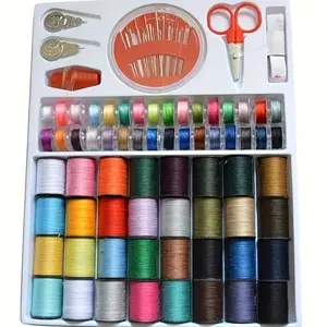 A Set of 64 Spools of Sewing Thread, Mixed Color Polyester Thread for Sewing Machines, Vibrant Shades for Home Sewing Kit