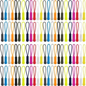 132 Pcs Zipper Pulls Set,12 Color Nylon Cord Zipper Tag Replacement for Clothes,Backpacks,Travel Case,Handbag,Purse,Christmas Party Gifts,Hand Tools Kits