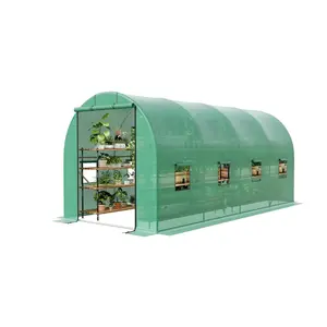 【GARVEE】Greenhouse for Outdoors,Walk-In Plant Green House Kit with Roll-Up Doors