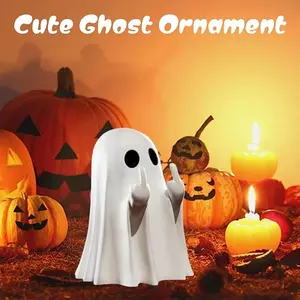 Halloween Ghost Figurine, Halloween Decor Indoor, Funny Finger Ghost Decorations, Cute Finger Ghost Ornaments, Coffee Table Centerpieces Shelf Mantel Display