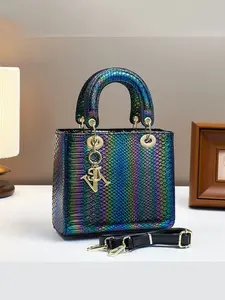 Fashion Snake Print Retro Crossbody Bag, Multifunctional Large Capacity Shoulder Bag, Stylish Women's Handbag for Travel and Shopping