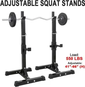 AnswerE 2PCS Adjustable Squat Rack - 40"-66" Dumbbell Barbell Stand, 550Lbs Max Capacity, Home Gym Weight Training Muscle Exercise Equipment, Workout Machine