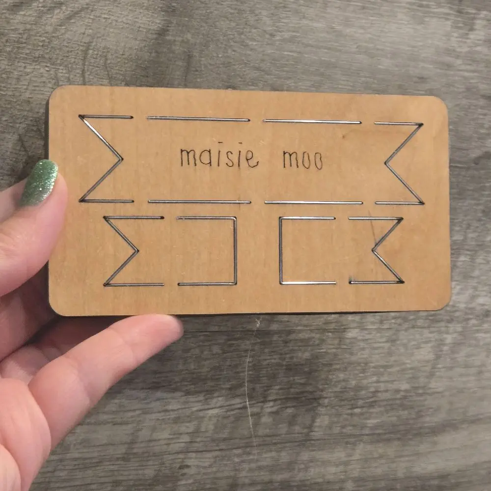 Maisie Moo Steel Rule Die Cut Magnetic Bookmark Banner Flag Wood Block Craft