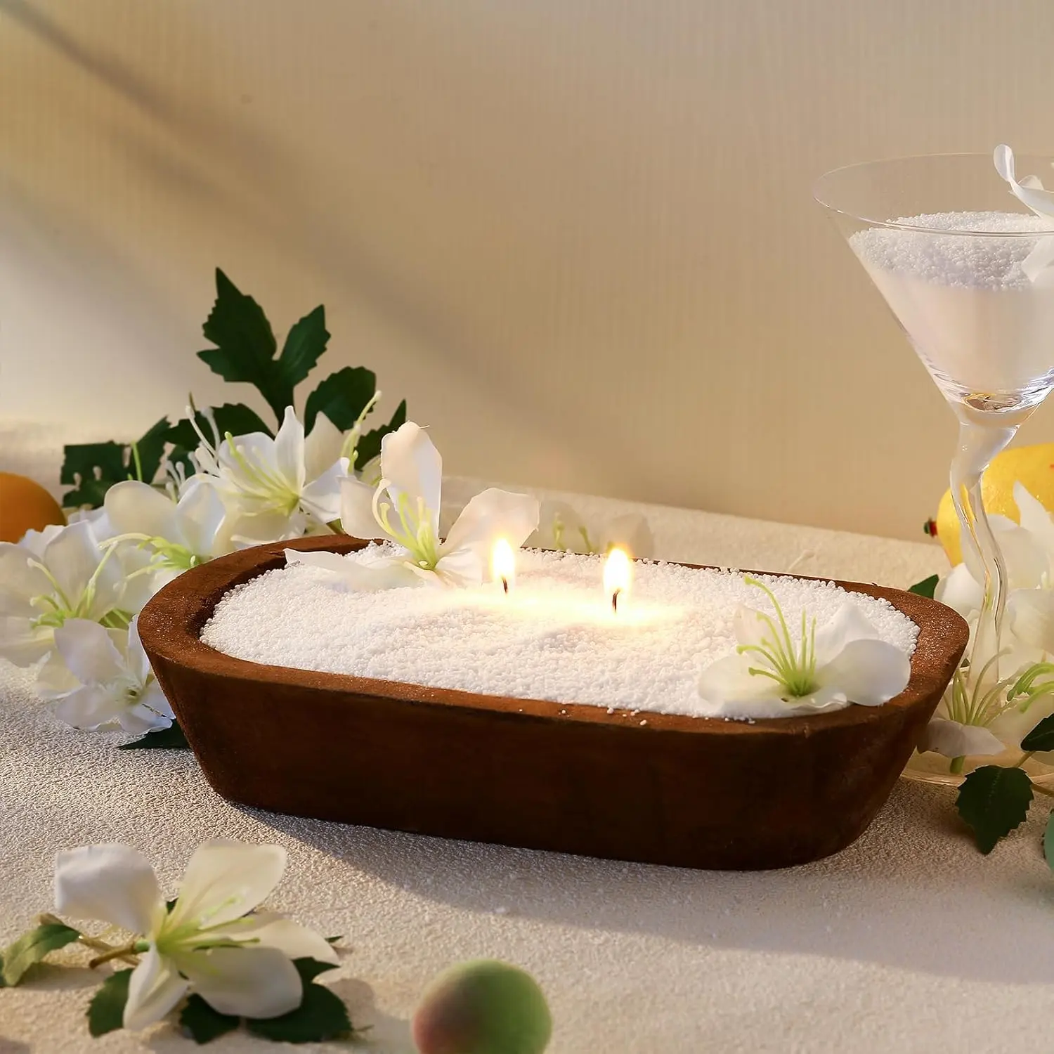 All-Natural Plant Wax Palm Wax Scented Pearled Sand Candle Refill Kit - 1 Lb/ 0.5 Kg Customized Powder Candle-Making Set with 10 Wicks, Ideal for Dating, Home Decor Supplies (Thanksgiving DIY Gifts)