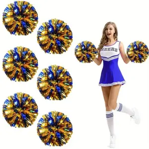 Blue Cheerleading Pom Poms, Sports Event Dance Performance Props, School Spirit Accessories, Perfect for Team Events, School Functions, Sports Meet