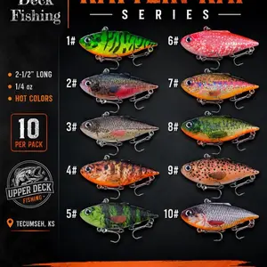 Rattlin Rap 2-1/2” Series - Versatile Fishing Lure in Hot Orange, Red, White, Pink and Golden Colors