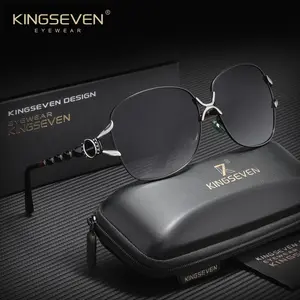 KINGSEVEN 2026 Unisex Elegant Oversized Polarized Gradient Sunglasses - Red Frame, Luxury Design, Stylish Fashion Eyewear for Men Women, Ideal for Beach Trips, Daily Outfits 7015