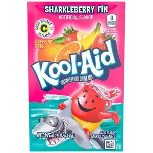 10x Kool-Aid Sharkleberry Fin Packets - Fun Drink Flavoring Powder Pack