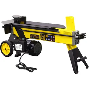 7 Ton Electric Log Splitter, Portable Hydraulic Firewood Splitting with 15Amp Motor for Home Heating & Outdoor Use, Compact Horizontal Power Wood Splitters Machine for Backyard, Garage or Cabin-Yellow