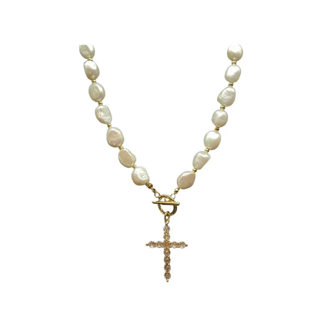 Bezel Cross Necklace