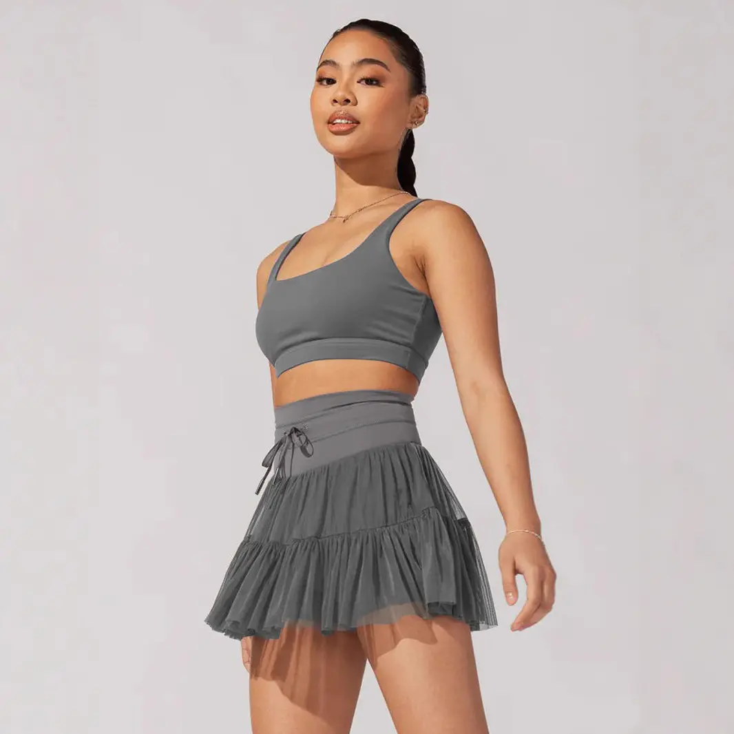 Women's anti-exposure skirt, new spring/summer high-waisted tie pleated short skirt, sexy pirouette skirt