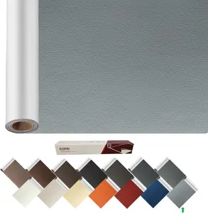 Large Leather Repair Patch Tape Light Grey 60x17 inch, Durable Self Adhesive Leather and Repair Kit for Couches, Car Seats, Furniture, Upholstery, Sofa, Boat Seats - Light Grey
