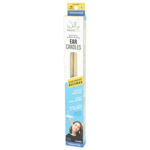 Wally's Best Ear Candles - Unscented Handcrafted with Beeswax for Natural Ear Care - 2 Count - America's #1 Selling Ear Candles