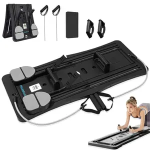 Pilates Board - Pilates Reformer Set, Multi-Purpose Foldable Pilates Reformer Board for Home, 4 in 1 Pilates Sliding Board