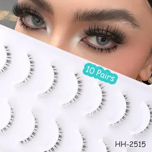 Natural Versatile Lower Lashes, 10 Pairs Bottom False Lashes, Transparent Band, Perfect for Various Makeup Looks, Enhance Your Beauty, Cosmetic Eyelashes