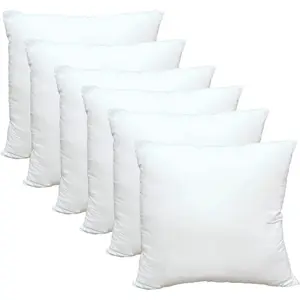 Luxury Throw Pillow Inserts, Pack of 6, 20 x 20 inches Hypoallergenic Ultra Soft White Polyester Microfiber Durable Couch Cushion Fillers
