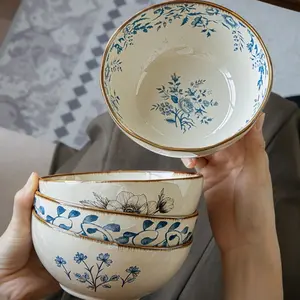 Boixioda 5.5 Inch Ceramic Bowl Set, Durable & Heat-Resistant Design, Perfect for Soup, Salad, Yogurt, Microwave Safe, Elegant Tableware Gift, Ceramic Pasta Bowls